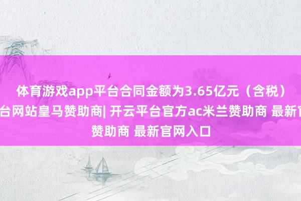 体育游戏app平台合同金额为3.65亿元（含税）-开云平台网站皇马赞助商| 开云平台官方ac米兰赞助商 最新官网入口